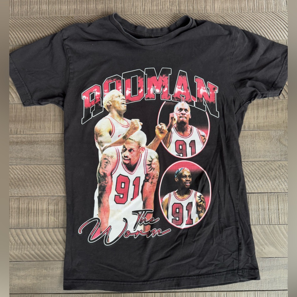 Dennis Rodman The Worm Men’s Black T-Shirt Size Small.